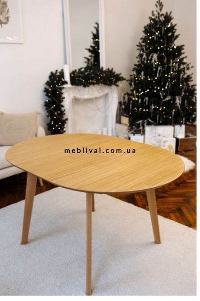 ➤Цена 9 830 грн UAH Купить Стол кухонный D100(+40) Рам деревянный круглый раскладной ➤natural-white ➤Столы круглые➤Kulvpa➤0029PAV фото