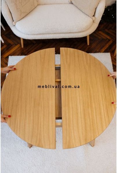➤Цена 9 830 грн UAH Купить Стол кухонный D100(+40) Рам деревянный круглый раскладной ➤natural-white ➤Столы круглые➤Kulvpa➤0029PAV фото