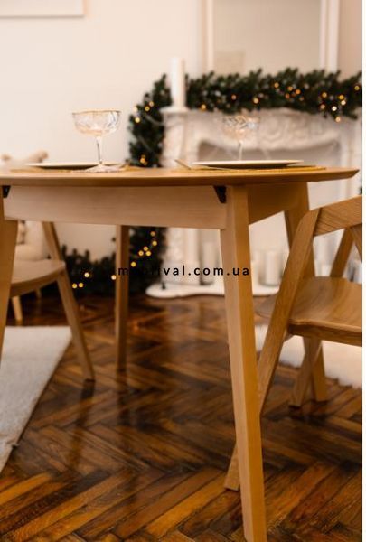 ➤Цена 9 830 грн UAH Купить Стол кухонный D100(+40) Рам деревянный круглый раскладной ➤natural-white ➤Столы круглые➤Kulvpa➤0029PAV фото