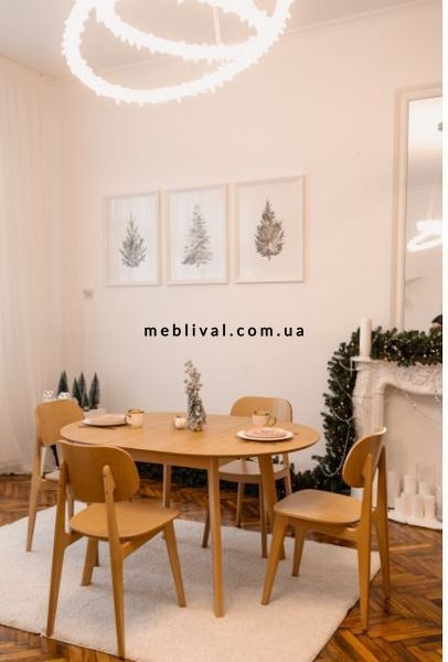 ➤Цена 9 830 грн UAH Купить Стол кухонный D100(+40) Рам деревянный круглый раскладной ➤natural-white ➤Столы круглые➤Kulvpa➤0029PAV фото