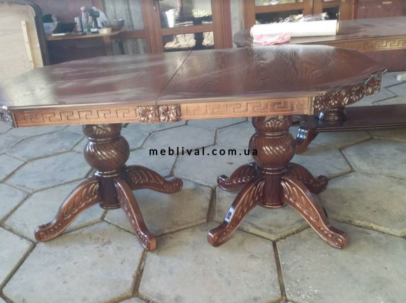 ➤Ціна 20 104 грн  Купити Банкетный стол в стиле барокко раскладной деревянный Модена лак Орех 200х100 (+40 +40)➤орех ➤Столы деревянные➤Агросвит С➤440303217ПЛМ.3 фото