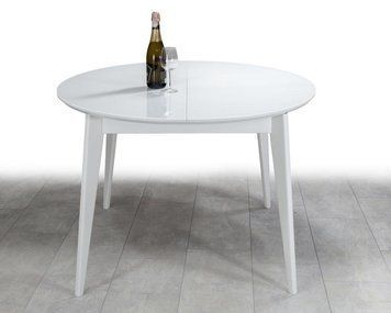 ➤Ціна   Купити Стол круглый Равенна со стеклом DiamondGlass+NEXT раскладной, 100х100➤Білий ➤Столы деревянные➤Аскалон➤440303162.3АСКАЛ фото