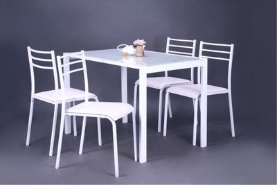➤Цена   Купить Комплект Тмин стол + 4 стула (YS2458) ➤Белый ➤Комплекты мебели➤AMF➤440300943AM фото