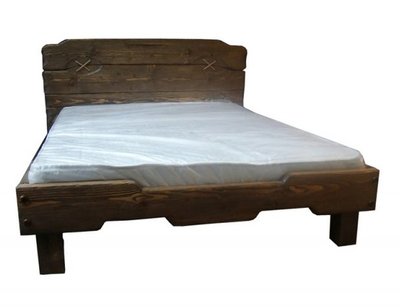 ➤Ціна 9 000 грн UAH Купити Ліжко дерев'яне двоспальне Левокуб 160х200 під старовину➤Горіх ➤Кровати под старину➤МЕКО➤0122МЕКО фото