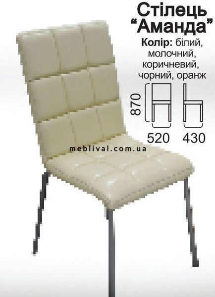 ➤Ціна 2 799 грн  Купити Стул Аманда ножки из нержавеющей стали коричневый➤ ➤Стулья для кухни➤Mix➤440300651MIX3 фото