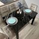 Комплект кухонний стіл Notsob 90х60 Стандарт чорний + стілець м'який 4 шт сірий 0200JAM фото 3
