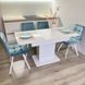 Комплект кухонний стіл Notsob Т 110х70(+35) Стандарт білий + стілець Maj 4 шт блакитний 0207JAM фото 4