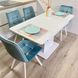 Комплект кухонний стіл Notsob Т 110х70(+35) Стандарт білий + стілець Maj 4 шт блакитний 0207JAM фото 3