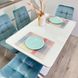 Комплект кухонний стіл Notsob Т 110х70(+35) Стандарт білий + стілець Maj 4 шт блакитний 0207JAM фото 5
