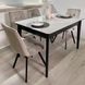 Комплект кухонный стол Retsech 110х70(+40) Стандарт черный + стул Maj 6 шт беж 0224JAM фото 3