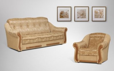 ➤Ціна   Купити Комплект мягкой мебели Маркиз➤Бежевий ➤Комплекты диван + кресла➤Yudin➤440310696юд62 фото