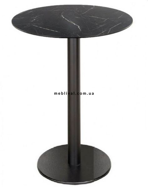 ➤Цена   Купить Стол барный на дисковой опоре черного цвета круглая столешница 70 черный мрамор арт040324 ➤Черный ➤Столы барные➤Modern 8➤ОКАWBL70110.ВВ1 фото