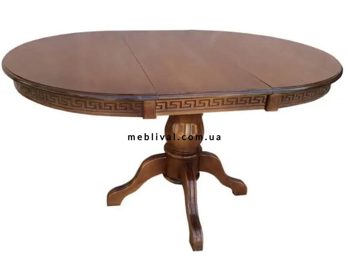 ➤Цена   Купить Круглый стол деревянный с резным узором на одной опоре Гренад-К темный орех ➤Орех темный ➤Столы деревянные➤Агросвит С➤440312075ПЛМ фото