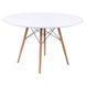 Стол круглый для кафе белый на деревянных ножках диаметр 120 арт040207 TabTaw120W.ВВ1 фото 1