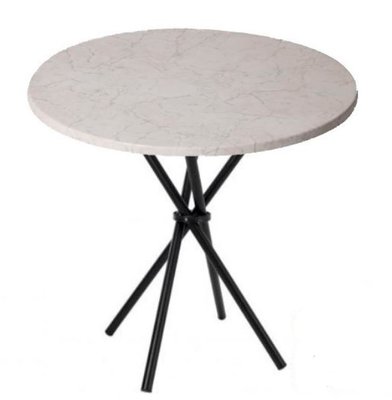 ➤Цена   Купить Круглый стол для кафе на треноге металлической белый 70 арт040229.1 ➤Белый ➤Стол кухонный➤Modern 8➤CROSS70W.ВВ1 фото