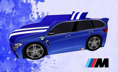 ➤Ціна 9 963 грн  Купити Кровать-машинка BMW 002 Blue + мягкий спойлер + подушка + газовый механизм, Дизайн 2➤ ➤Кровати детские➤VDЕ➤440303458.5ВИОРД фото