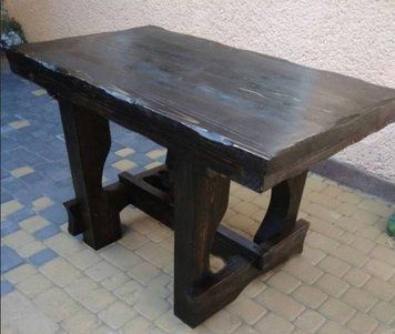 ➤Ціна 11 475 грн UAH Купити Стіл дерев'яний 120х80 Визюлкске під старовину нерозкладний➤Горіх ➤Столы под старину➤МЕКО➤0021МЕКО1 фото