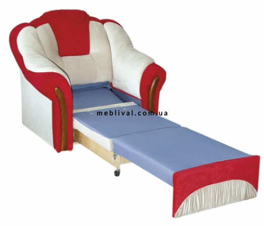 ➤Цена 12 588 грн  Купить Кресло - кровать Вертус тм Алис- мебель Белый с красным ➤ ➤Кресло кровать➤Алис-мебель➤43535AL.4 фото