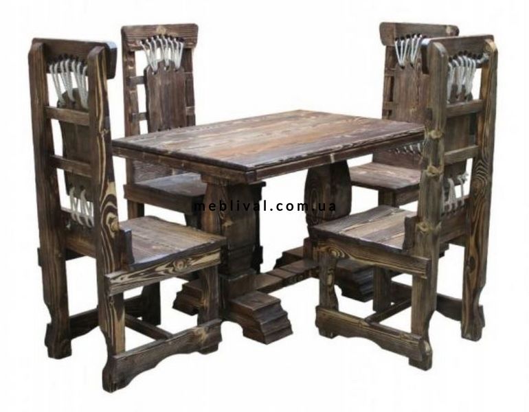 ➤Ціна 9 650 грн  Купити Деревянный стол обеденный нераскладной под старину Деньи 120х80➤орех ➤Столы под старину➤Агросвит 4С➤440306296ПЛМ фото