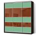 Шкаф-купе Классик трехдверный тонированные зеркала + цветные стекла (зеленый с коричневым) 044991матр.8 фото 1