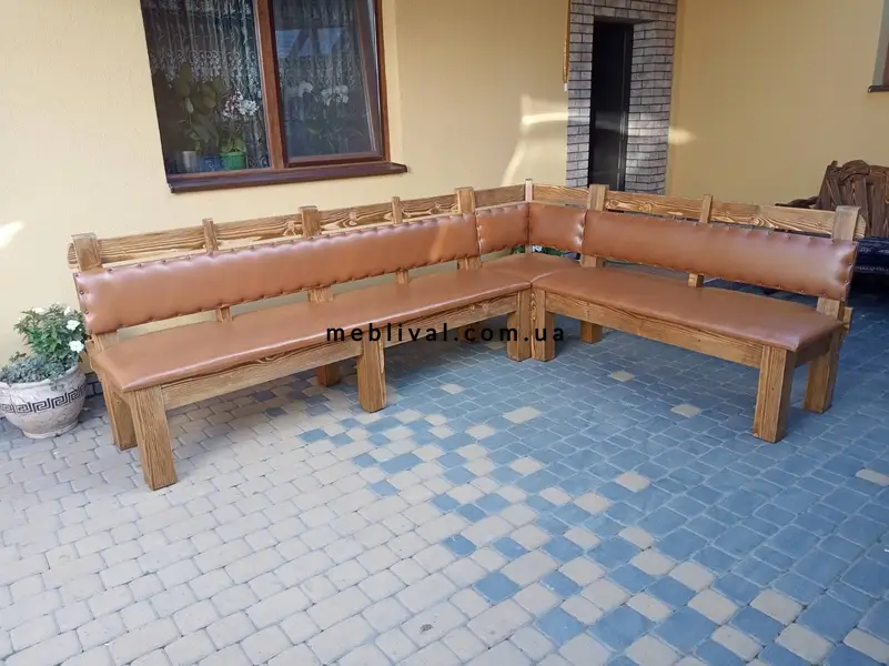 Кухонный уголок деревянный 200х160 Ритагоб мягкий под старину