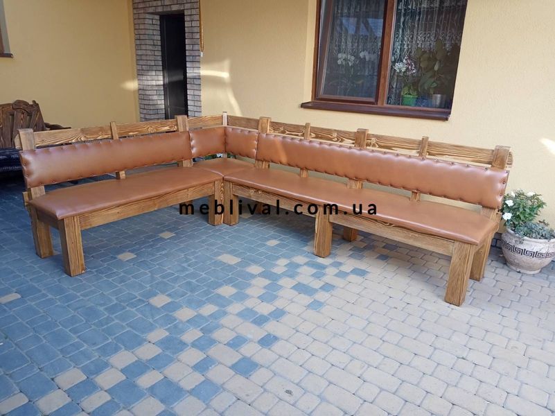 ➤Цена 20 850 грн UAH Купить Кухонный уголок деревянный 200х160 Ритагоб мягкий под старину ➤Горіх ➤Кухонный уголок под старину➤МЕКО➤0217МЕКО1 фото