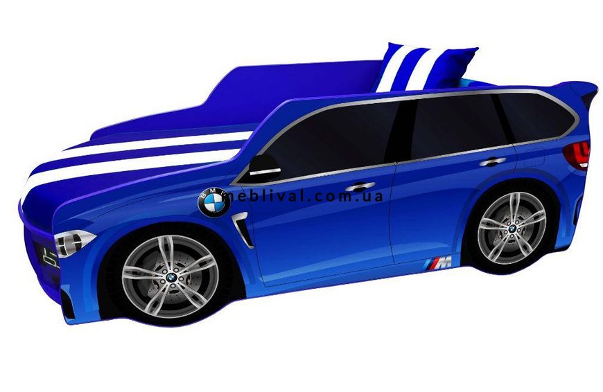 ➤Цена 9 963 грн  Купить Кровать-машинка BMW 002 Blue + мягкий спойлер + подушка + газовый механизм, Дизайн 4 ➤ ➤Кровати детские➤VDЕ➤440303458.7ВИОРД фото