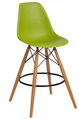 ➤Цена   Купить Барный стул пластик зеленый нерегулируемый на деревянных опорах арт040301.1 ➤Зелёный ➤Стулья барные➤Modern 8➤001010HGr.ВВ1 фото