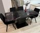 Комплект кухонный стол Notsob Т 110х70(+35) Стандарт черный + стул Maj 4 шт синий 0215JAM фото 6