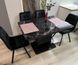 Комплект кухонный стол Notsob Т 110х70(+35) Стандарт черный + стул Maj 4 шт синий 0215JAM фото 7