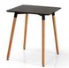 Обеденный стол на деревянных ножках квадратный столешница черная 80х80 арт040209.1 NURIBL.ВВ1 фото 1