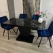 Комплект кухонный стол Notsob Т 110х70(+35) Стандарт черный + стул Maj 4 шт синий 0215JAM фото 1