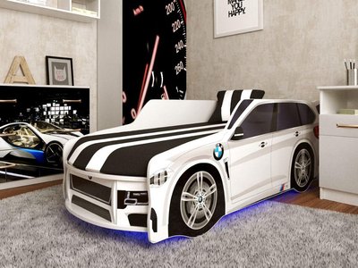 ➤Ціна 11 245 грн  Купити Кровать-машинка BMW 002 LED с подсветкой + газовый механизм, Дизайн 1➤ ➤Кровати детские➤VDЕ-Н➤440303459.3ВИОРД фото