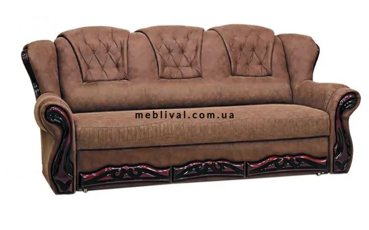 ➤Цена 44 129 грн  Купить Комплект мягкой мебели диван + кресло с декоративными накладками ППУ Боннель коричневый ➤Коричневый ➤Комплекты диван + кресла➤Ю_Н➤440310722юд18 фото
