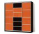 Шкаф-купе Классик трехдверный тонированные зеркала + цветные стекла (оранжевый с черным) 044991матр.1 фото 1