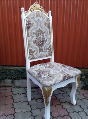 ➤Цена 5 225 грн  Купить Белый стул с патинированием в стиле барокко мягкий для гостиной Паникале ➤белый с патиной ➤Стулья деревянные➤Агросвит 1С➤440306245ПЛМ фото