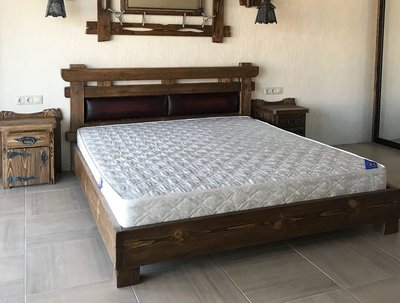 ➤Ціна 12 450 грн UAH Купити Ліжко дерев'яне Сілеб 160х200 під старовину➤Горіх ➤Кровати под старину➤МЕКО➤0120МЕКО фото