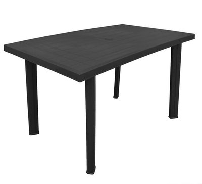 ➤Ціна   Купити Пластиковый стол для дачи нераскладной 126х76х72 антрацит➤Чорний ➤Столы пластиковые➤Italiya-С➤8009271608801САДГ фото