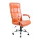 Кресло офисное на колесиках крестовина хром 61х55х110-117 Tilt кожзам оранжевый 1248655458RICH1.3 фото 1