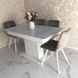 Комплект кухонний стіл Notsob Т 110х70(+35) Стандарт білий + стілець Maj 4 шт сірий 0208JAM фото 2