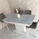 Комплект кухонний стіл Notsob Т 110х70(+35) Стандарт білий + стілець Maj 4 шт сірий 0208JAM фото 4