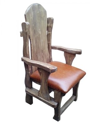 ➤Цена 4 425 грн UAH Купить Стул кресло обеденный Нораб с подлокотниками под старину ➤Горіх ➤Стулья под старину➤МЕКО➤0046МЕКО1 фото