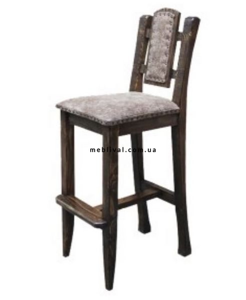 ➤Цена 3 015 грн  Купить Высокий стул деревянный с подножкой сиденье спинка кожзам барный Гисени ➤орех ➤Стулья под старину➤Агросвит 4С➤440306278ПЛМ фото