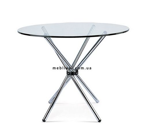 ➤Цена   Купить Круглый стол на металлических опорах для кафе баров столешница стеклянная 90 арт040203 ➤прозрачный ➤Столы барные➤Modern 8➤SDMGT102.ВВ1 фото