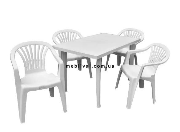 ➤Ціна 3 025 грн  Купити Пластиковый стол для дачи нераскладной 126х76х72 белый➤Білий ➤Столы пластиковые➤Italiya-С➤8009271908802САДГ фото