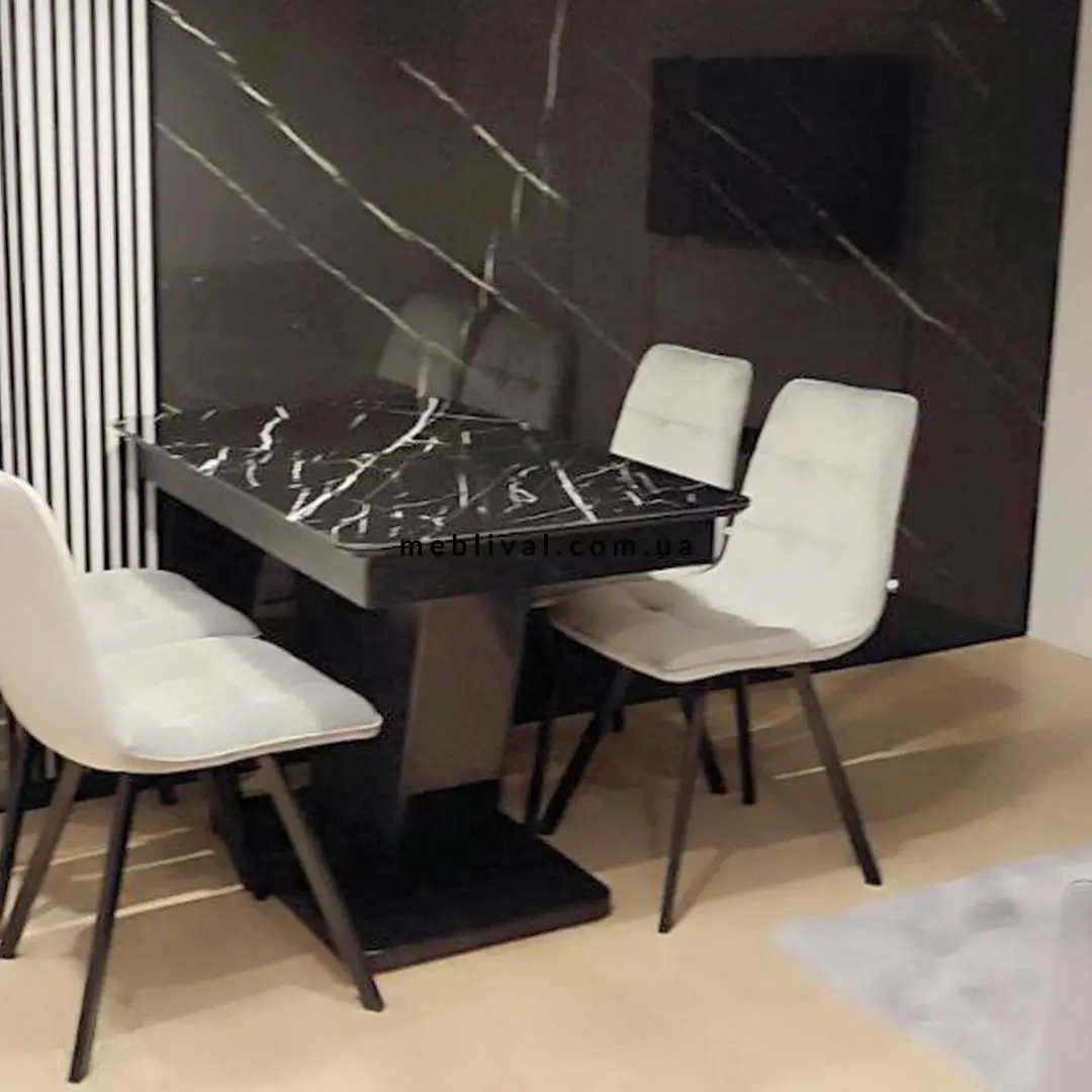 Комплект стол кухонный Edils Стандарт черный + стул Maj 4 шт