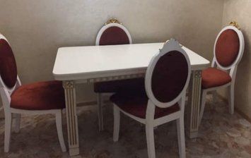 ➤Цена 38 478 грн UAH Купить Гарнитур гостиный стол Баккара + стулья Рибера 4 шт белый+патина ➤Белый ➤Комплекты обеденные деревянные➤Агросвит 2С➤440303033ПЛМ фото
