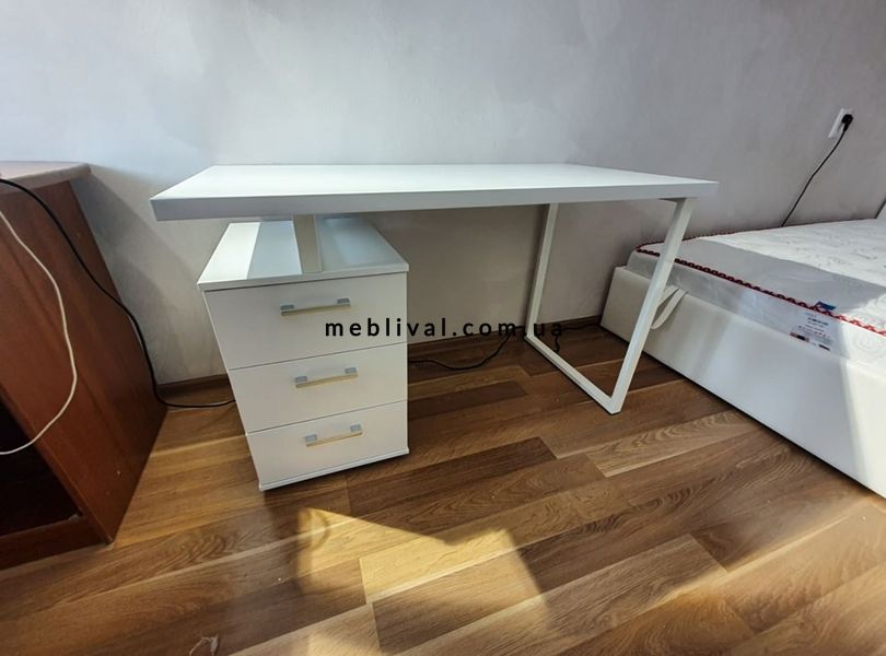 ➤Цена 6 345 грн  Купить Письменный стол с ящиками в стиле Loft Белый арт050134 ➤12 ➤Письменные столы в стиле Loft➤Modern 10➤62678LO фото