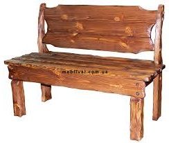 ➤Цена 6 000 грн UAH Купить Диван садовый деревянный Тналта с твердым сиденьем 120 ➤Орех темный ➤Лавки под старину➤МЕКО➤0096МЕКО1 фото