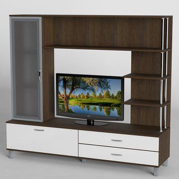➤Цена 15 150 грн  Купить Стенка под телевизор с полками и выдвижными ящиками арт040095 ➤Белый ➤Гостиная➤Modern 4➤440303541.1.ТС фото